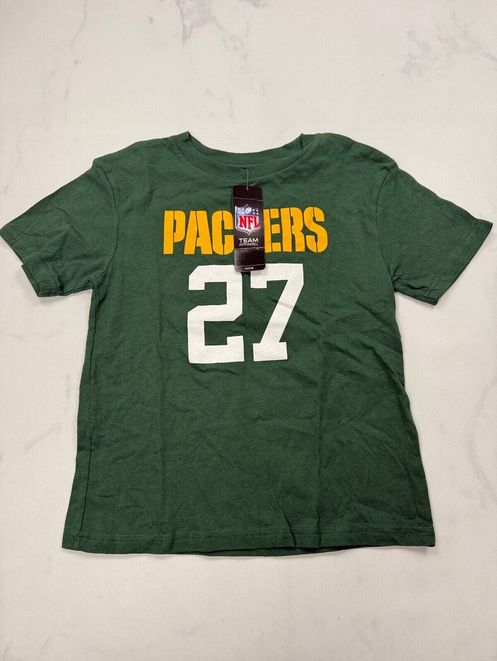 NFL Team Apparel Green Bay Packers Lacy 27 T Shirt Green 90s VTG - Boys 7